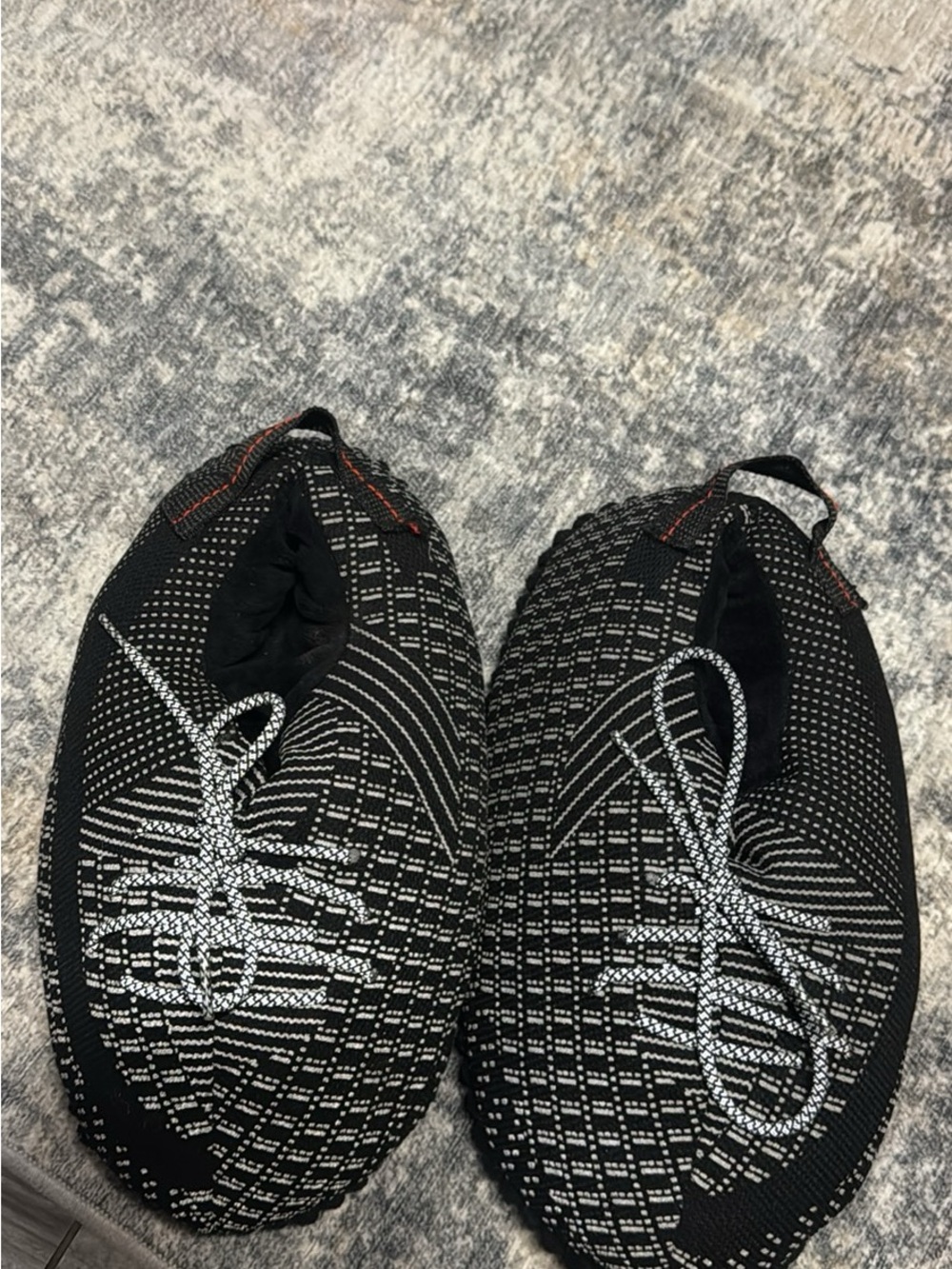 Yeezy Kids Black Knit Sneakers with Reflective Laces